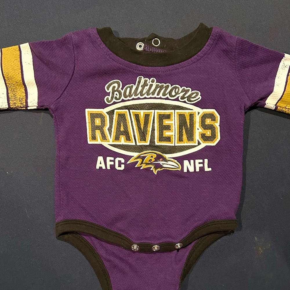 Baltimore Ravens NFL Team Apparel 0-3 Months Long Sleeve Onesie